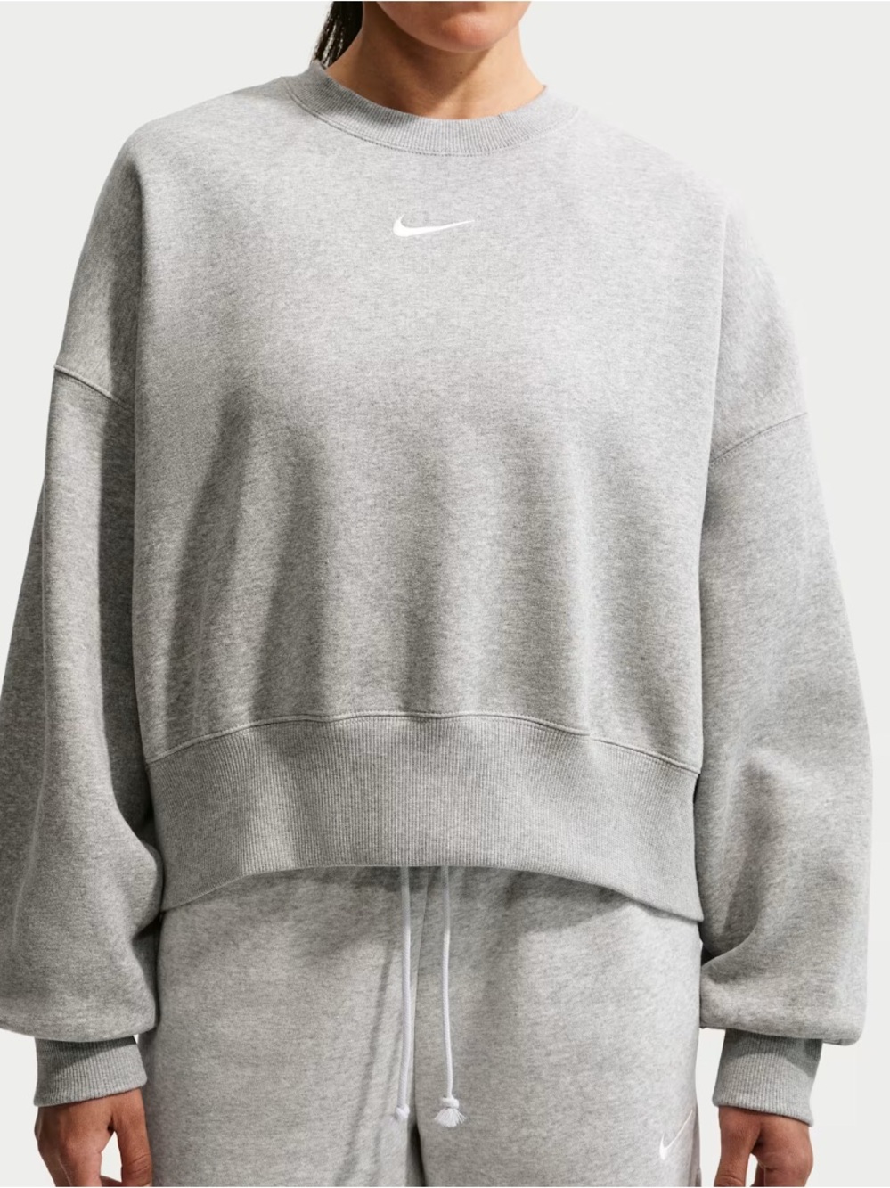 Nike Light Heather Gray Cropped Sweatshirt